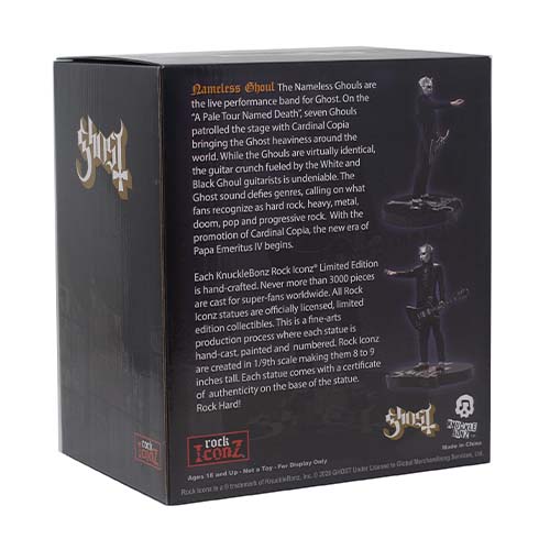 Ghost Nameless Ghoul (Black Guitar) Rock Iconz Statue Back