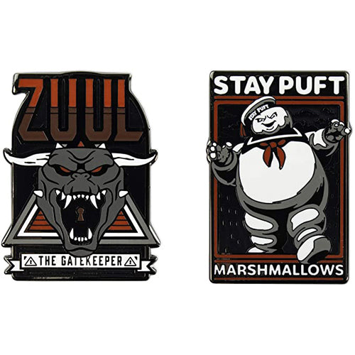 Ghostbusters Zuul & Stay Puft Enamel Pin Badge Set