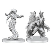 Gylou (Handmaiden Devil) & Ferrugon (Rust Devil): Pathfinder Battles Deep Cuts Unpainted Miniatures