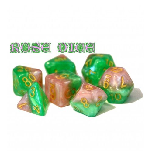 Halfsies Dice - Rose (Poly 7 set)