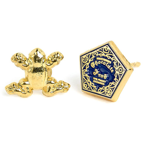Harry Potter Earrings Chocolate Frog & Box (Gold plated)