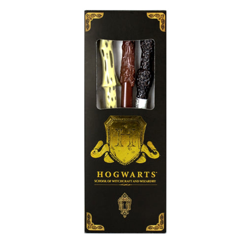 Harry Potter Triple Wand Pack - Hogwarts Shield Pen Set
