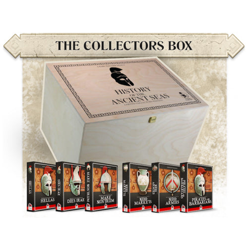History Of The Ancient Seas Kickstarter Deluxe Version (Contains Hellas, Dies Irae, Mare Nostrum + Bonus Cards And Expansion 1, 2 And 3) In A Wooden Box