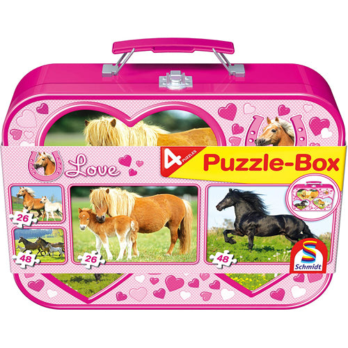 Horses Four Jigsaws In A Keepsake Tin (2X26Pc/2X48Pc)