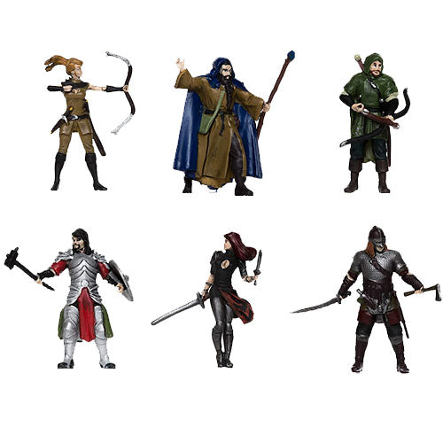 Human Adventurers Party of 6 Set A 28mm Pre-painted Plastic Miniatures