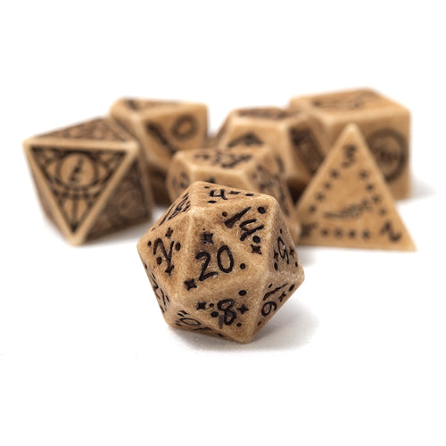 Illusory Stone - Sandstone 7-Piece Polyhedral Dice Set - Sirius Dice