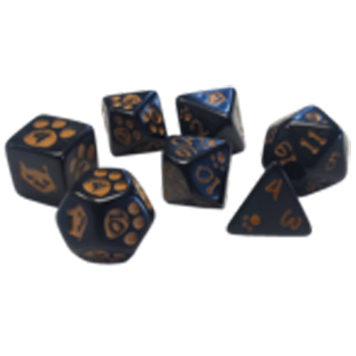Kitten Polyhedral Dice Set: Black