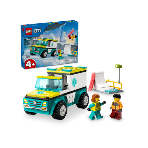 LEGO City Great Vehicles 60403 Emergency Ambulance and Snowboarder