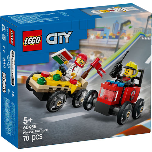 LEGO City 60458 Pizza vs. Fire Truck Race Car Pack