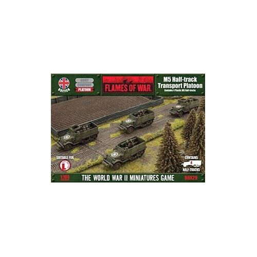 M5 Halftrack Transport Platoon (x4) (Plastic)