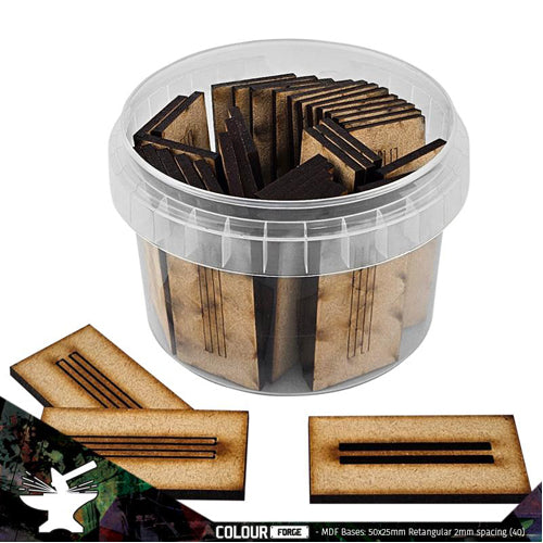 MDF Bases - 50x25mm Rectangular - 2mm spacing (45)