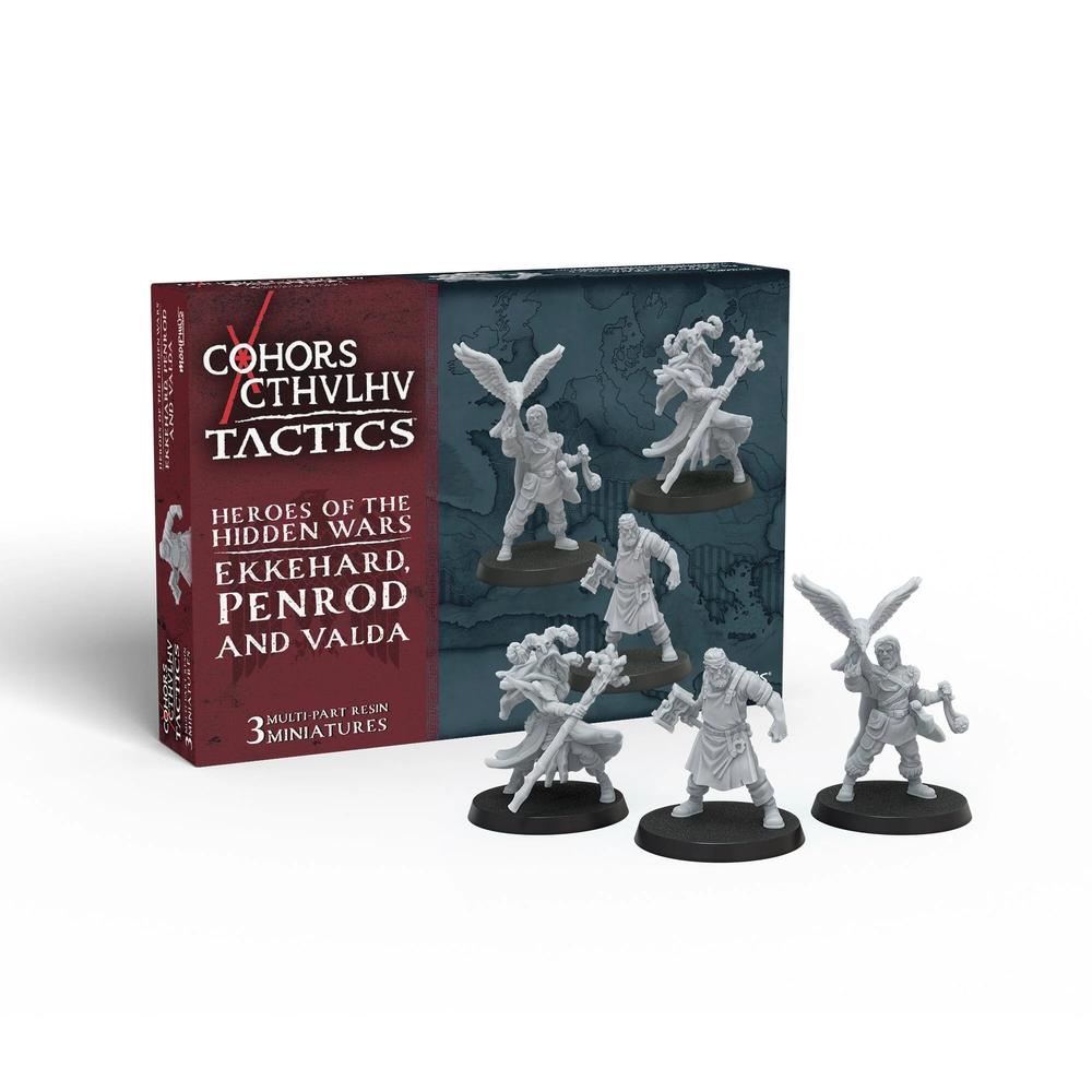 Cohors Cthulhu Tactics Miniatures - Heroes of the Hidden Wars: Ekkehard, Valda and Penrod