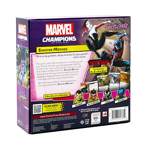Marvel Champions: Sinister Motives Expansion Back