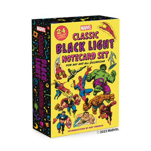 Marvel Classic Black Light Notecard Set: 24 Oversized Cards + Envelopes for Any and All Occasions