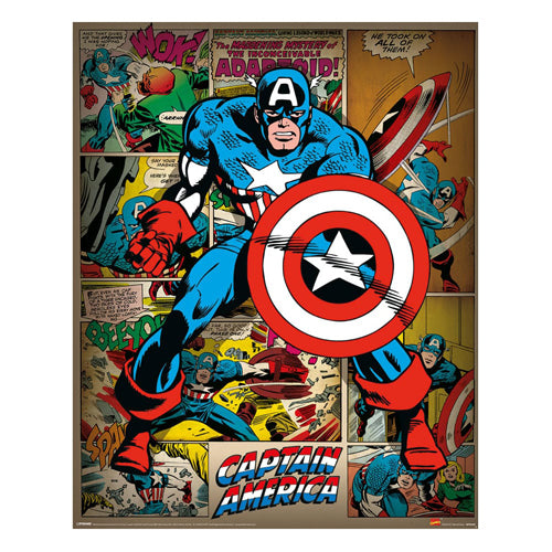 Marvel Comics Poster Pack Captain America Retro 40 x 50 cm