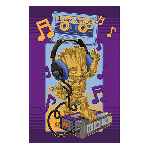 Marvel Poster Pack Guardians of the Galaxy Groot Cassette 61 x 91 cm