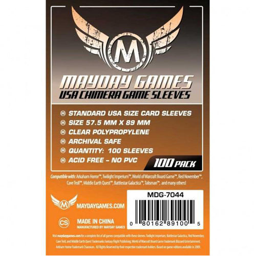 Mayday 100 Card Sleeves 57.5mm x 89mm