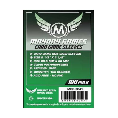 Mayday 100 Clear Standard Card Sleeves 63.5 x 88mm