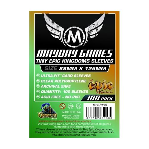 Mayday 100 Clear Standard Card Sleeves 88 x 125mm