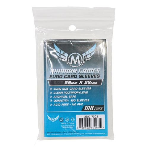 Mayday 100 Clear Standard European Card Sleeves 59mm x 92mm