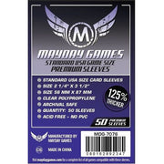 56 x 87mm card sleeves Mayday Premium 50 Clear Standard American Card Sleeves 56 x 87mm