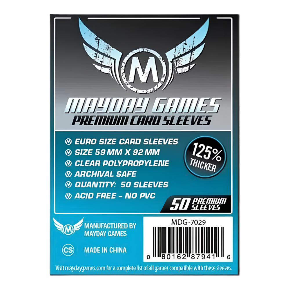 Mayday Premium 50 protège-cartes transparents taille standard européenne 59mm x 92mm