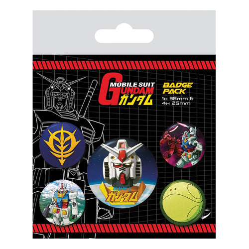 Mobile Suit Gundam Pin-Back Buttons 5-Pack Intergalactic