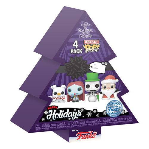 Nightmare before Christmas Pocket POP! Vinyl Figure 4-Pack Tree Holiday 4 cm