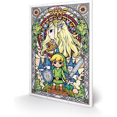 Nintendo: Zelda Stained Glass Wood Print 20x29.5cm