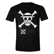 One Piece T-Shirt Skull Black & White Size M