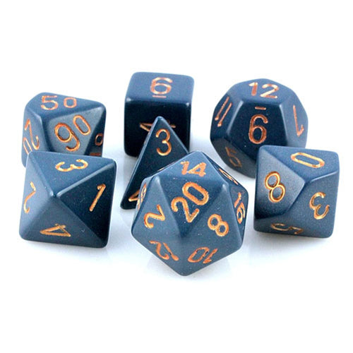 Opaque Poly 7 Set: Dusty Blue/Copper