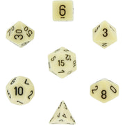 Opaque Polyhedral Dice 7 Set: Ivory/Black