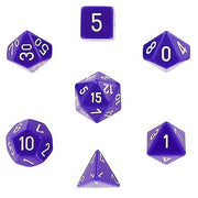 Opaque Polyhedral Dice 7 Set: Purple/white