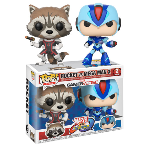 Funko POP ROCKET vs MEGA MAN X フィギュア POP! Games Marvel Vs Capcom Rocket Vs Megaman 2-Pack | Zatu Games