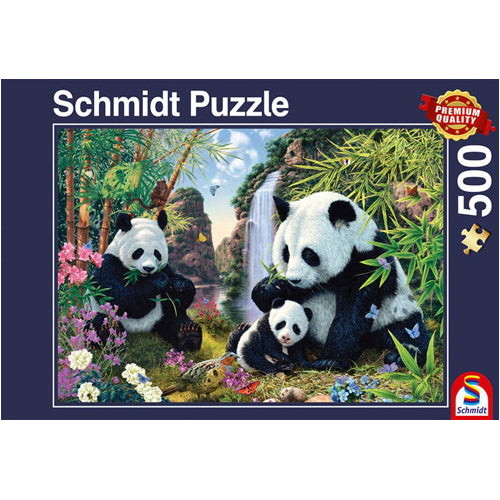 Panda Family At The Waterfall (500Pc)