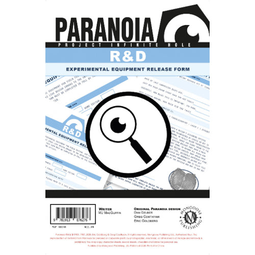 Paranoia: The R & D Experimental Equipment Release Form’ Pad