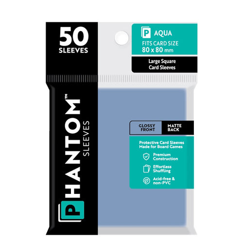 Phantom Sleeves: Aqua Size (80mm x 80mm) - Gloss/Matte (50)