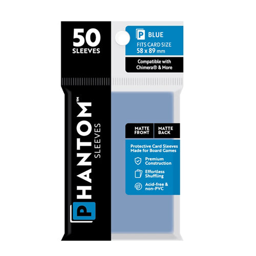 Phantom Sleeves: Blue Size (58mm x 89mm) - Matte/Matte (50)