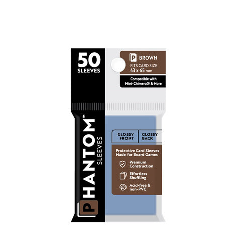 Phantom Sleeves: Brown Size (43mm x 65mm) - Gloss/Gloss (50)