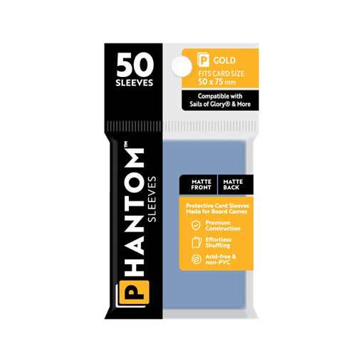 Phantom Sleeves: Gold Size (50mm x 75mm) - Matte/Matte (50)