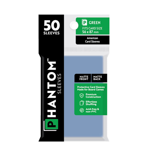 Phantom Sleeves: Green Size (56mm x 87mm) - Matte/Matte (50)