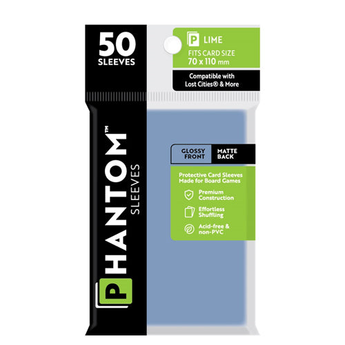 Phantom Sleeves: Lime Size (70mm x 110mm) - Gloss/Matte (50)