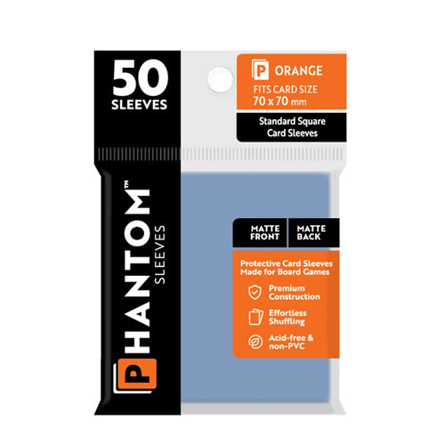 Phantom Sleeves: Orange Size (70mm x 70mm) - Matte/Matte (50)