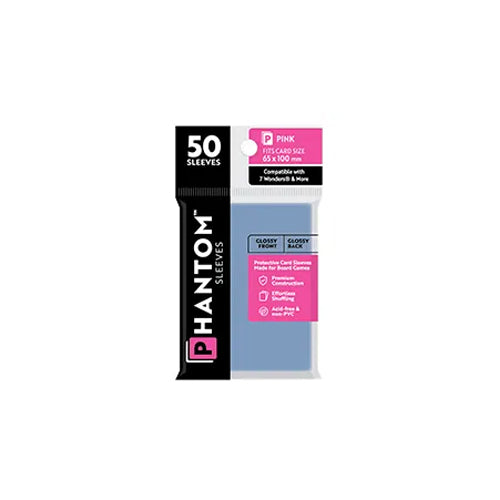 Phantom Sleeves: Pink Size (65mm x 100mm) - Gloss/Matte (50)