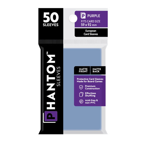 Phantom Sleeves: Purple Size (59mm x 92mm) - Matte/Matte (50)
