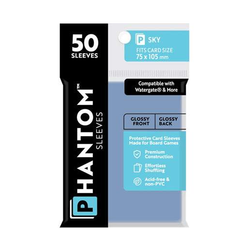 Phantom Sleeves: Sky Size (75mm x 105mm) - Gloss/Gloss (50)
