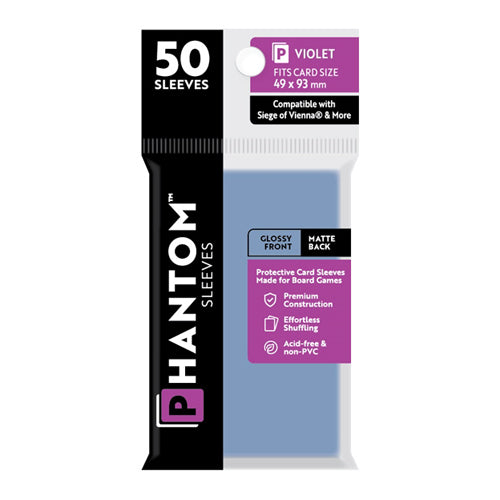 Phantom Sleeves: Violet Size (49mm x 93mm) - Gloss/Matte (50)