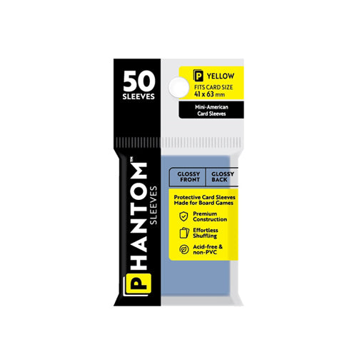 Phantom Sleeves: Yellow Size (41mm x 63mm) - Gloss/Gloss (50)