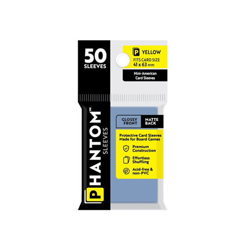Phantom Sleeves: Yellow Size (41mm x 63mm) - Gloss/Matte (50)