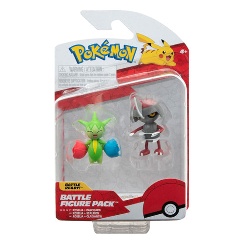 Pokémon Battle Figure Pack Mini Figure 2-Pack Pawniard. Roselia 5 cm